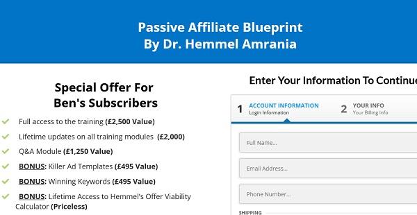dr hemmel amrania passive affiliate blueprint